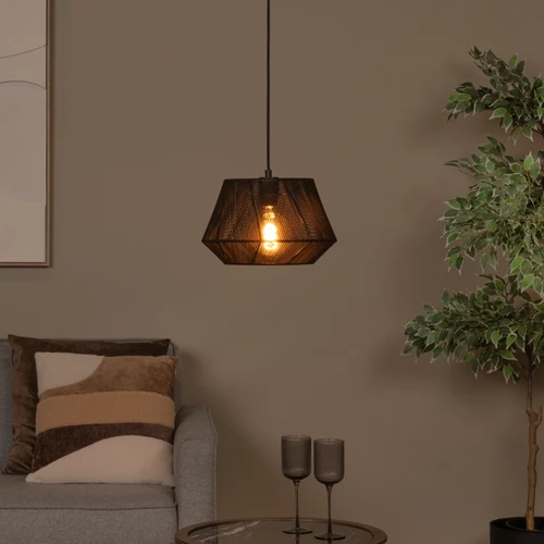 Lucide JESSICA - Hanglamp - Ø 30 cm - 1xE27 - Zwart - sfeer 1
